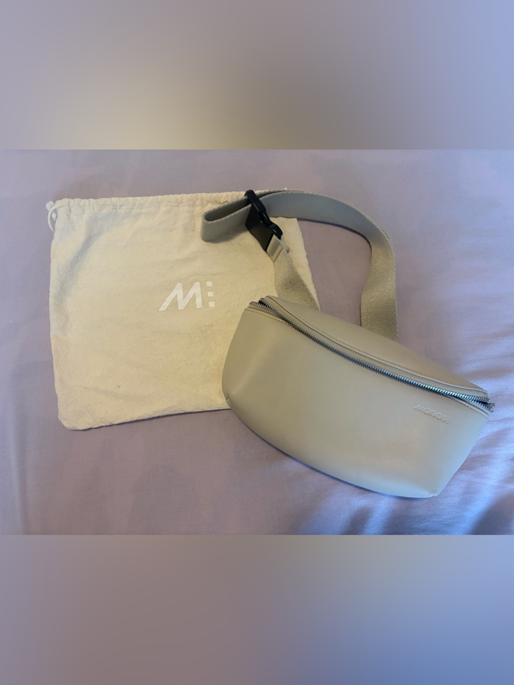 BN Monos Metro Sling Bag - Ivory Vegan Leather